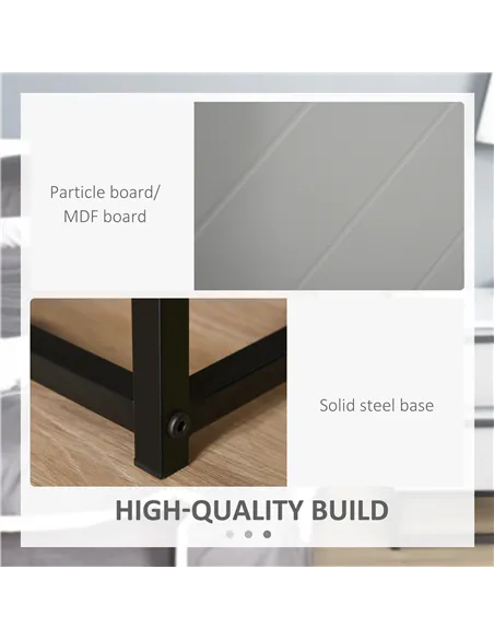 HOMCOM Bedside Cabinet with 2 Drawer Storage Unit, Unique Shape Bedroom Table Nightstand with Metal Base, for Living Room, Study