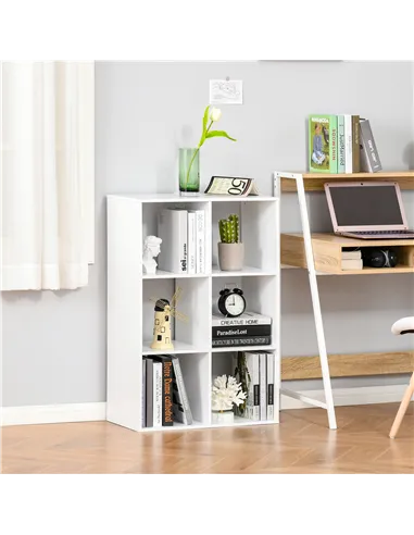 HOMCOM 6-Cube Bookshelf - White