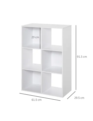 HOMCOM 6-Cube Bookshelf - White