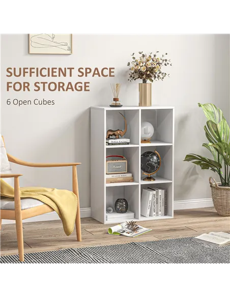 HOMCOM 6-Cube Bookshelf - White