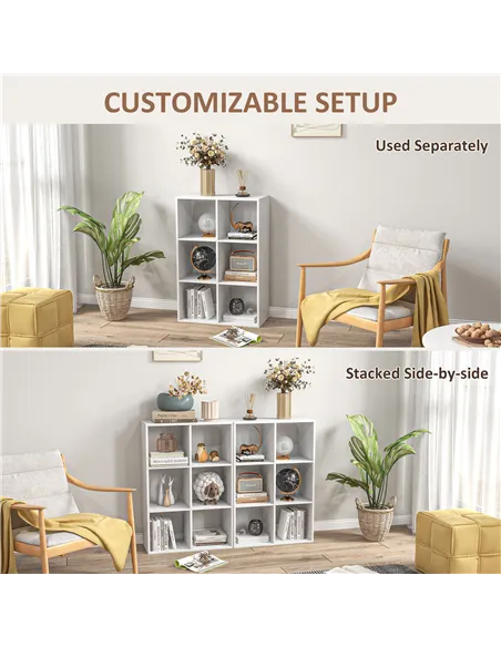 HOMCOM 6-Cube Bookshelf - White