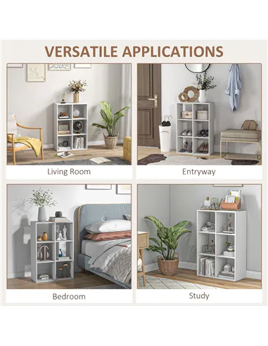 HOMCOM 6-Cube Bookshelf - White