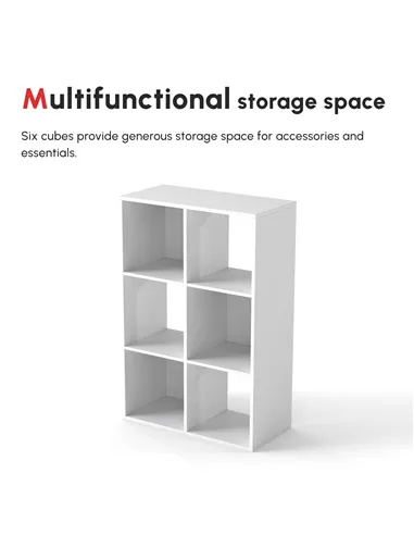 HOMCOM 6-Cube Bookshelf - White
