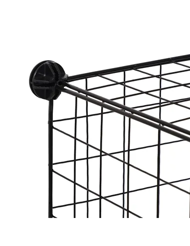 HOMCOM DIY 6 Cube Metal Wire Rack Interlocking Storage Cabinet Living Room Organiser Display Shelves Black