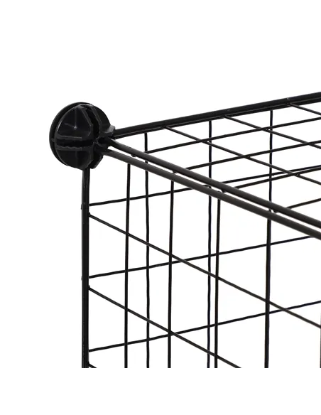 HOMCOM DIY 6 Cube Metal Wire Rack Interlocking Storage Cabinet Living Room Organiser Display Shelves Black