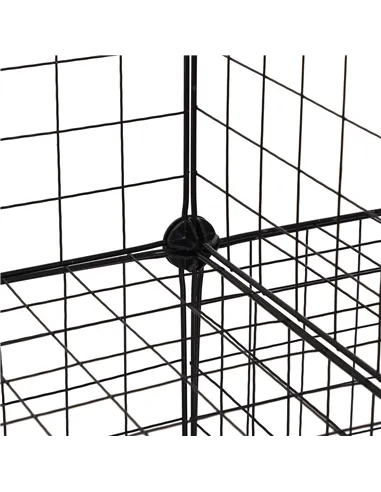 HOMCOM DIY 6 Cube Metal Wire Rack Interlocking Storage Cabinet Living Room Organiser Display Shelves Black