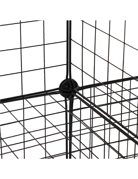 HOMCOM DIY 6 Cube Metal Wire Rack Interlocking Storage Cabinet Living Room Organiser Display Shelves Black