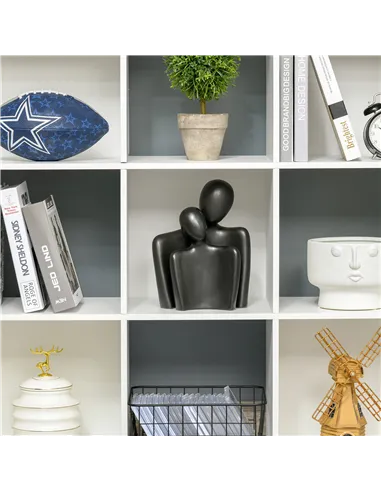 HOMCOM 3-tier 9 Cubes Storage Unit Particle Board Cupboard Bookcase Organiser Home Office Shelves, White