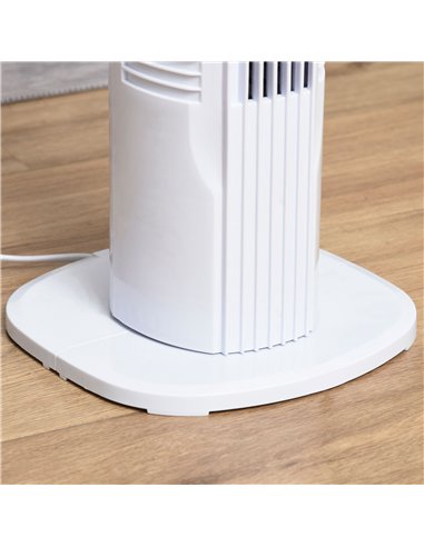 HOMCOM 31" Freestanding Tower Fan, 3 Speed 3 Mode, 7.5H Timer, Oscillating, LED Panel, Remote Control, 31 Inch Standing Fan, Whi