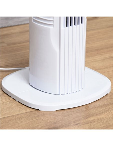 HOMCOM 31" Freestanding Tower Fan, 3 Speed 3 Mode, 7.5H Timer, Oscillating, LED Panel, Remote Control, 31 Inch Standing Fan, Whi