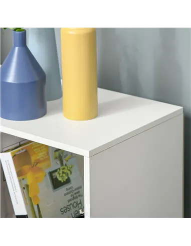 HOMCOM 3-tier 9 Cubes Storage Unit Particle Board Cupboard Bookcase Organiser Home Office Shelves, White