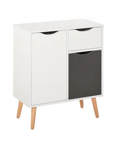 HOMCOM Sideboard Floor Cabinet Storage Cupboard with Drawer for Bedroom, Living Room, Entryway, Grey