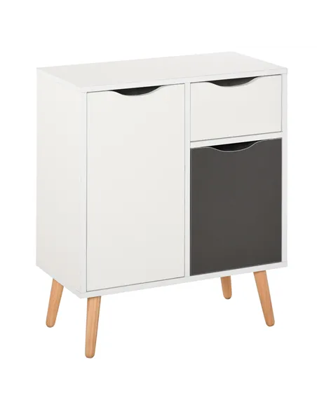 HOMCOM Sideboard Floor Cabinet Storage Cupboard with Drawer for Bedroom, Living Room, Entryway, Grey