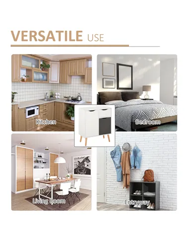 HOMCOM Sideboard Floor Cabinet Storage Cupboard with Drawer for Bedroom, Living Room, Entryway, Grey