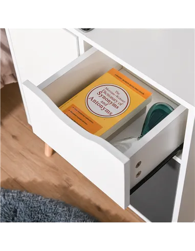 HOMCOM Sideboard Floor Cabinet Storage Cupboard with Drawer for Bedroom, Living Room, Entryway, Grey