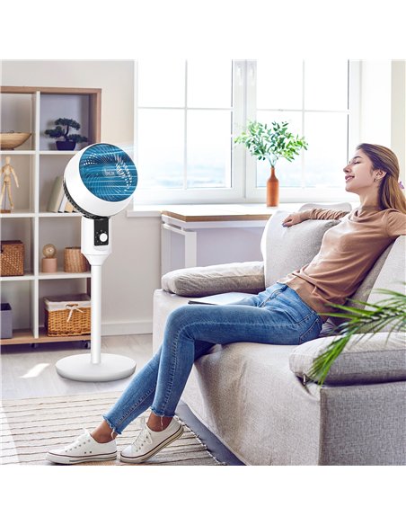 HOMCOM 9'' Air Circulator Fan 3 Speed, 70° Oscillation 90° Vertical Tilt, Carry Handle, Pedestal Fan, Pedestal Fan for Living Ro