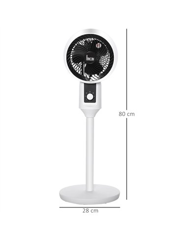 HOMCOM 9'' Air Circulator Fan 3 Speed, 70° Oscillation 90° Vertical Tilt, Carry Handle, Pedestal Fan, Pedestal Fan for Living Ro