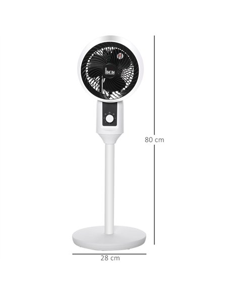 HOMCOM 9'' Air Circulator Fan 3 Speed, 70° Oscillation 90° Vertical Tilt, Carry Handle, Pedestal Fan, Pedestal Fan for Living Ro