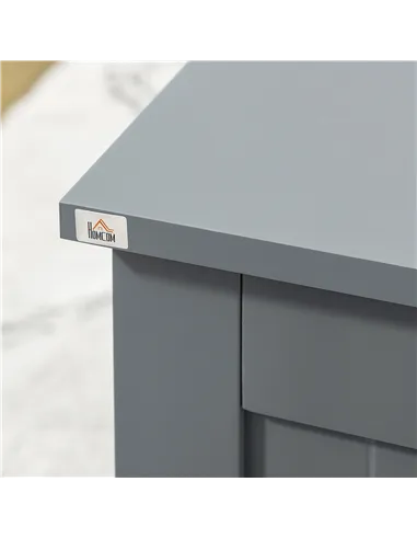 HOMCOM Large Storage Box Toy Chest Cabinet Container Unit Organizer with Lid & Safety Hinges, Grey