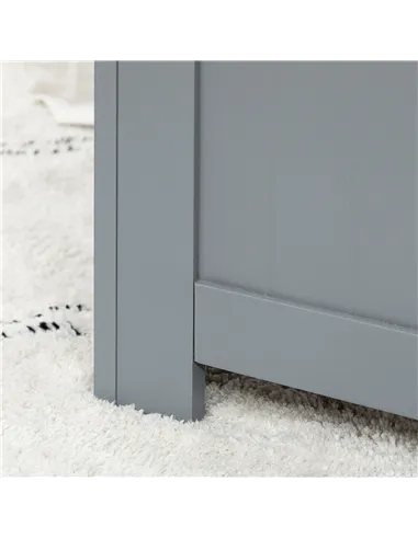 HOMCOM Large Storage Box Toy Chest Cabinet Container Unit Organizer with Lid & Safety Hinges, Grey