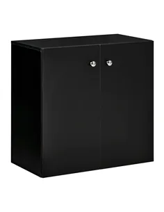 HOMCOM Storage Cabinet w/ Two Shelves Wooden Sideboard Freestanding Kitchen Cupboard Bookcase - Black