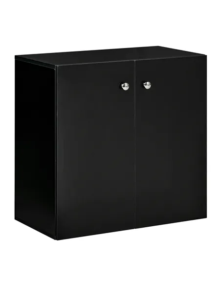 HOMCOM Storage Cabinet w/ Two Shelves Wooden Sideboard Freestanding Kitchen Cupboard Bookcase - Black