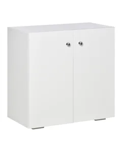 HOMCOM Storage Cabinet w/ Two Shelves Wooden Sideboard Freestanding Kitchen Cupboard Bookcase - White