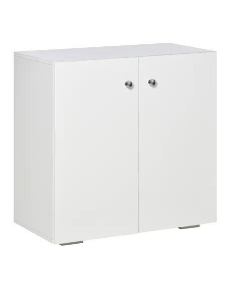 HOMCOM Storage Cabinet w/ Two Shelves Wooden Sideboard Freestanding Kitchen Cupboard Bookcase - White
