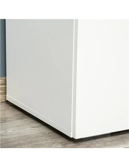 HOMCOM Storage Cabinet w/ Two Shelves Wooden Sideboard Freestanding Kitchen Cupboard Bookcase - White