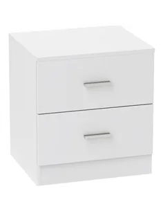 HOMCOM Bedside Table with 2 Drawers, Modern Nightstand, Cabinet Drawers Side Storage Unit for Bedroom, Living Room