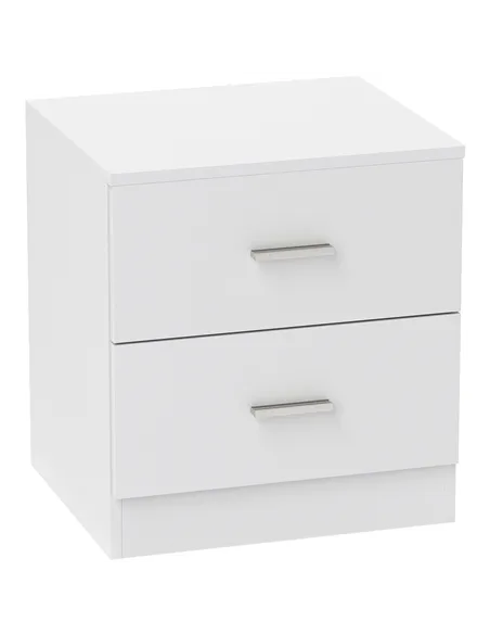 HOMCOM Bedside Table with 2 Drawers, Modern Nightstand, Cabinet Drawers Side Storage Unit for Bedroom, Living Room