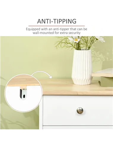 HOMCOM Sideboard with Rubber Wood Top, Modern Storage Cabinet, Kitchen Cupboard with 3 Doors, 3 Drawers and 3 Adjustable Shelves