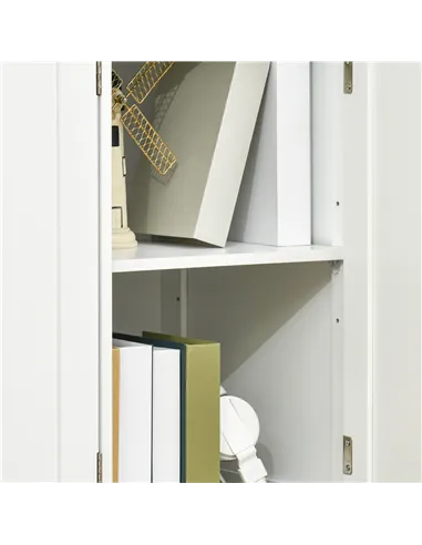 HOMCOM Sideboard with Rubber Wood Top, Modern Storage Cabinet, Kitchen Cupboard with 3 Doors, 3 Drawers and 3 Adjustable Shelves