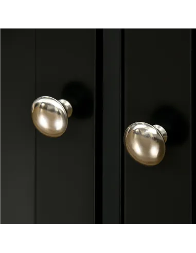 HOMCOM Sideboard with Rubberwood Top and Adjustable Shelves for Dining Room, Kitchen - Black