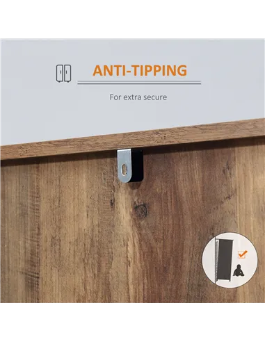 HOMCOM Industrial Sideboard with 3 Drawers, Storage Cabinet, Accent Cupboard with 2 Doors and Adjustable Shelves for Kitchen, Di