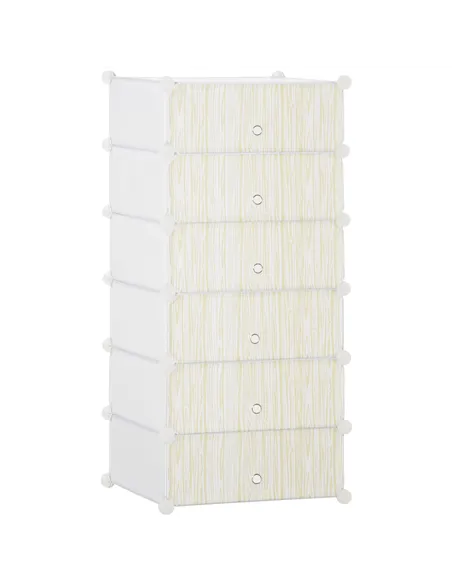 HOMCOM Six Cube Modular Storage Storage Unit - White