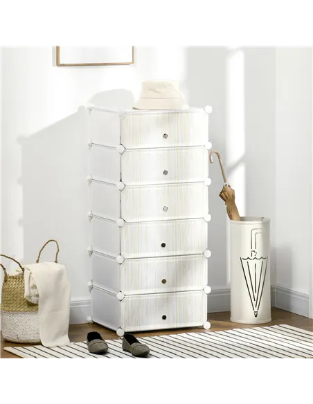 HOMCOM Six Cube Modular Storage Storage Unit - White