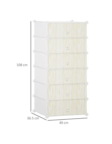 HOMCOM Six Cube Modular Storage Storage Unit - White