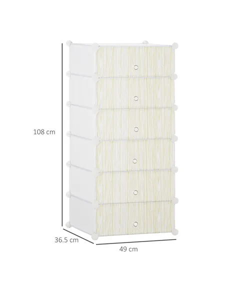 HOMCOM Six Cube Modular Storage Storage Unit - White