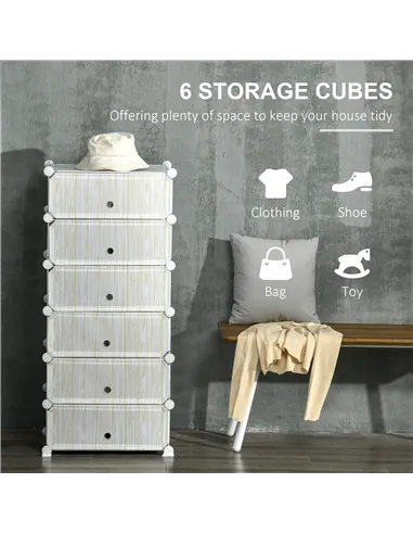 HOMCOM Six Cube Modular Storage Storage Unit - White