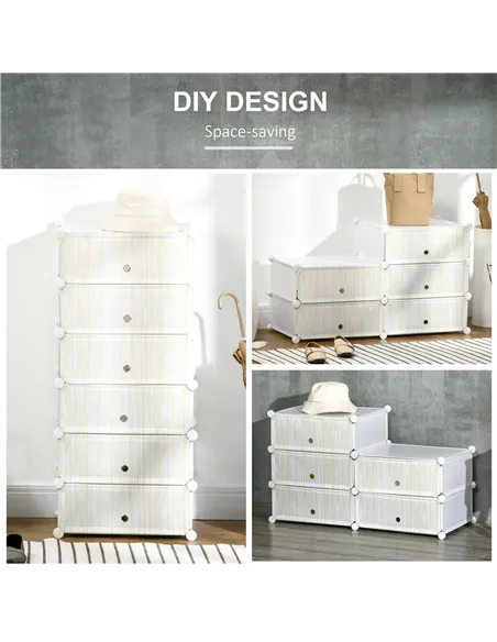 HOMCOM Six Cube Modular Storage Storage Unit - White