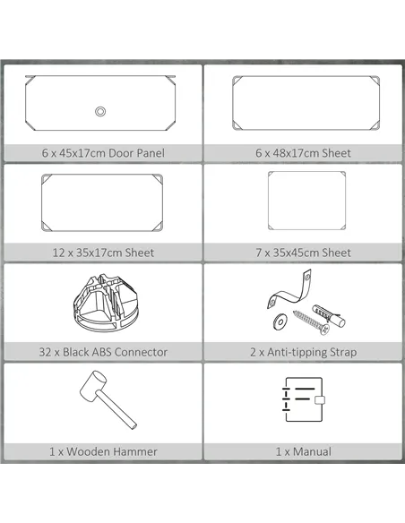 HOMCOM Six Cube Modular Storage Storage Unit - White