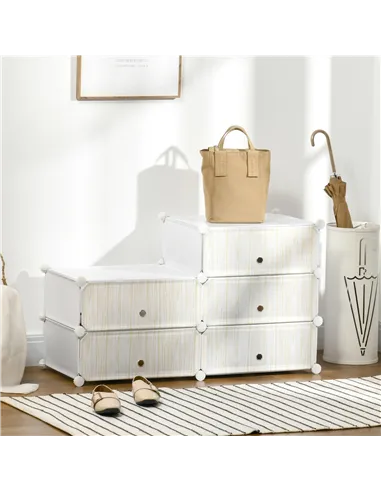 HOMCOM Six Cube Modular Storage Storage Unit - White