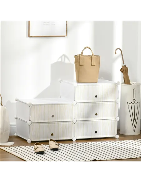 HOMCOM Six Cube Modular Storage Storage Unit - White