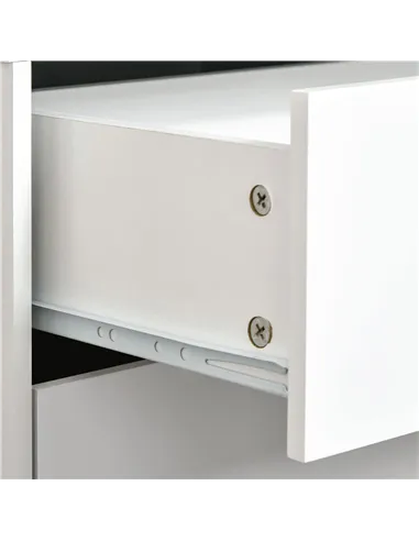 HOMCOM Bedside Table, Bedside Cabinet with 2 Drawers, Side End Table with Pine Wood Legs for Bedroom Living Room, White