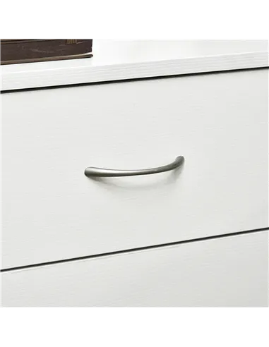 HOMCOM Three-Drawer Simple Bedside Table - White