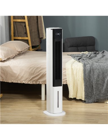 HOMCOM Portable Air Cooler, 6L Tank Humidifier Evaporative Ice Cooling Fan Water Conditioner Unit with 3 Modes, 3 Speed, Remote,