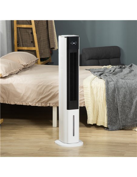 HOMCOM Portable Air Cooler, 6L Tank Humidifier Evaporative Ice Cooling Fan Water Conditioner Unit with 3 Modes, 3 Speed, Remote,