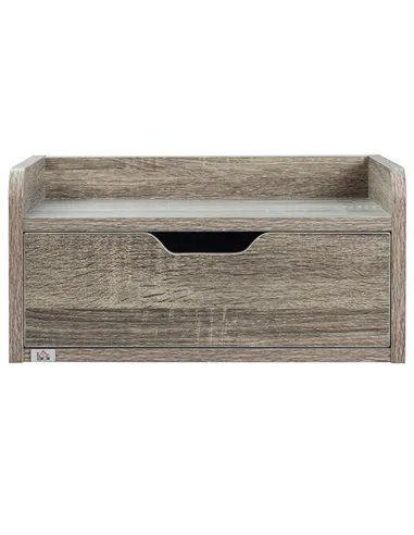 HOMCOM Floating Nightstand Set of 2 Wall Mounted Bedside Table with Storage Drawer for Bedroom, Grey