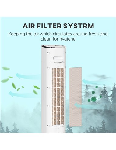 HOMCOM Portable Air Cooler, 6L Tank Humidifier Evaporative Ice Cooling Fan Water Conditioner Unit with 3 Modes, 3 Speed, Remote,